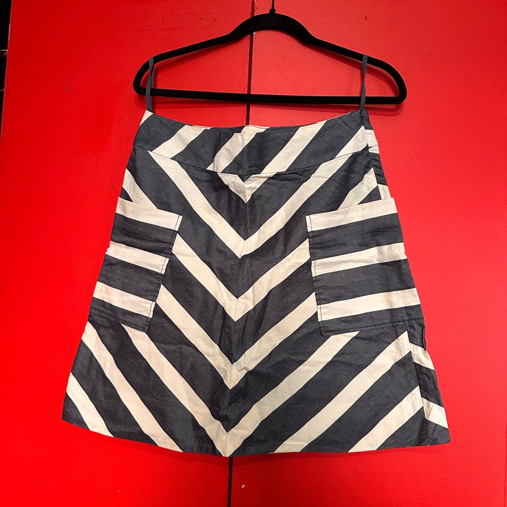 Anthropologie Postmark Chevron Stripe A-Line Skirt - Size Small